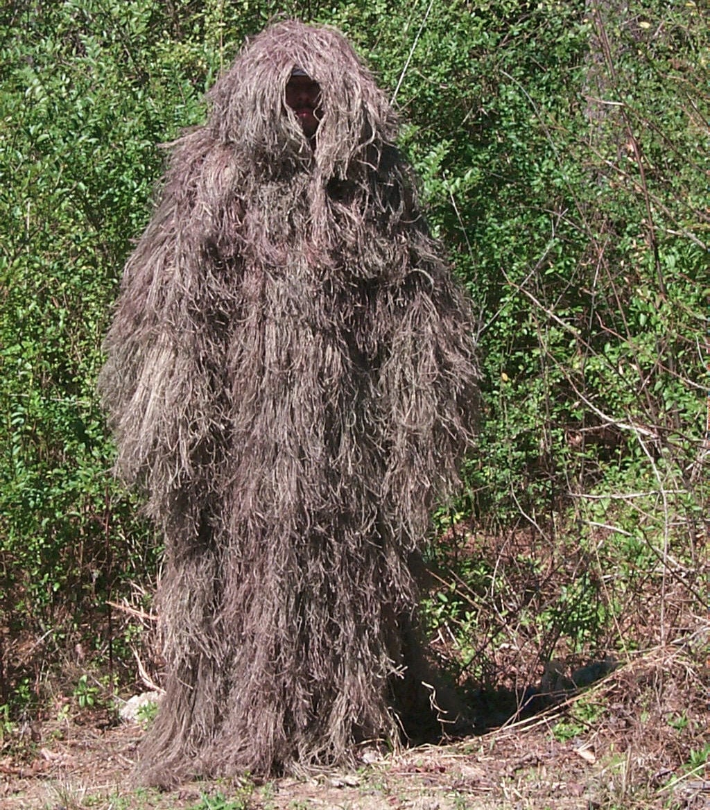 Jute Ghillie Suit Poncho in Desert